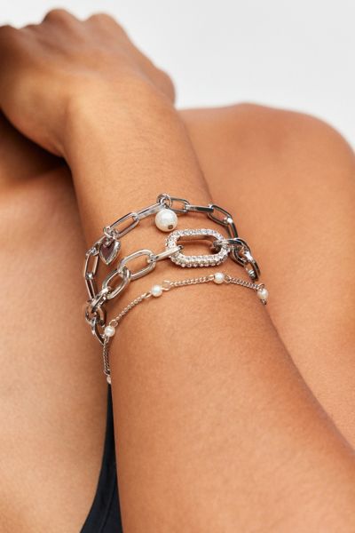 Ensemble de Bracelets Superposés avec Strass