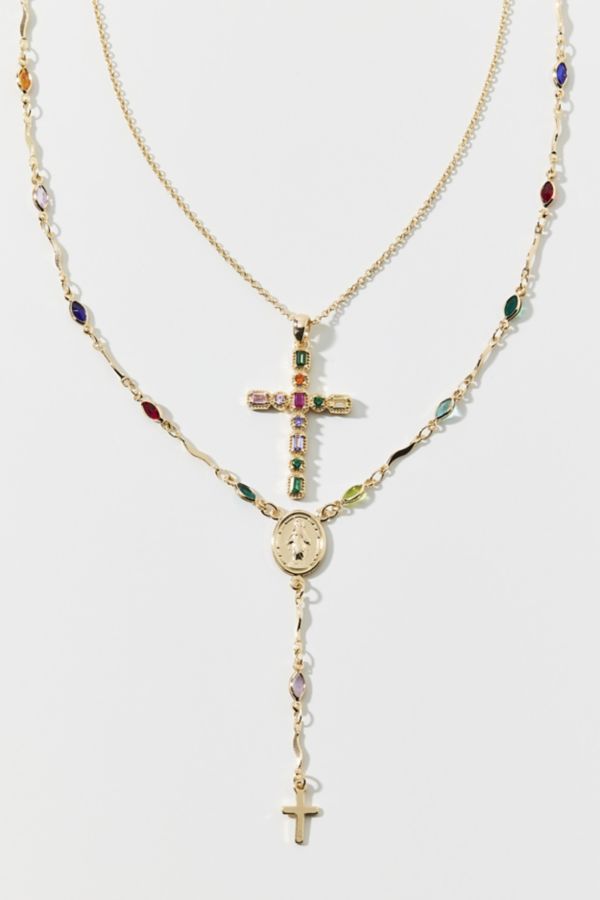 Slide View: 3: Blair Cross Layered Necklace