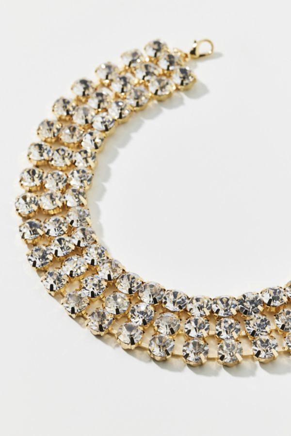 Slide View: 3: Triple Rhinestone Choker Necklace