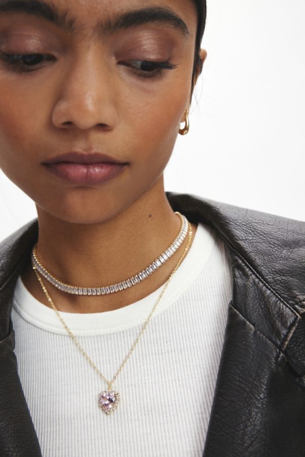 Slide View: 1: Penelope Rhinestone Layered Necklace