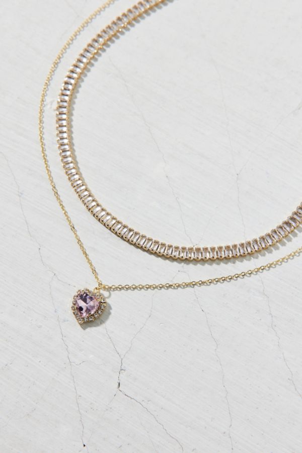 Slide View: 2: Penelope Rhinestone Layered Necklace