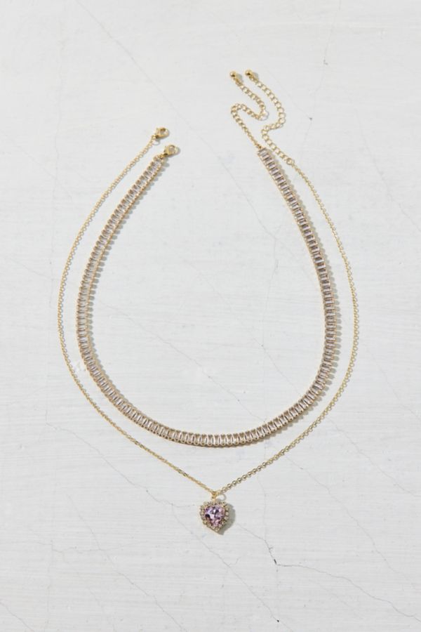 Slide View: 3: Penelope Rhinestone Layered Necklace