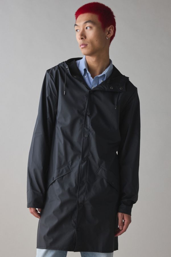 Slide View: 1: RAINS Long Contemporary Rain Jacket