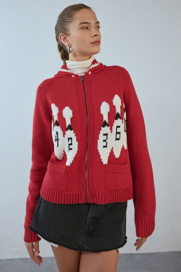 Slide View: 1: BDG Scottie Graphic Knit Zip-Up Cardigan