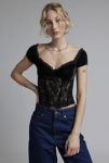 Thumbnail View 1: Kimchi Blue Elvira Velvet + Lace Puff Sleeve Blouse