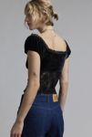 Thumbnail View 3: Kimchi Blue Elvira Velvet + Lace Puff Sleeve Blouse