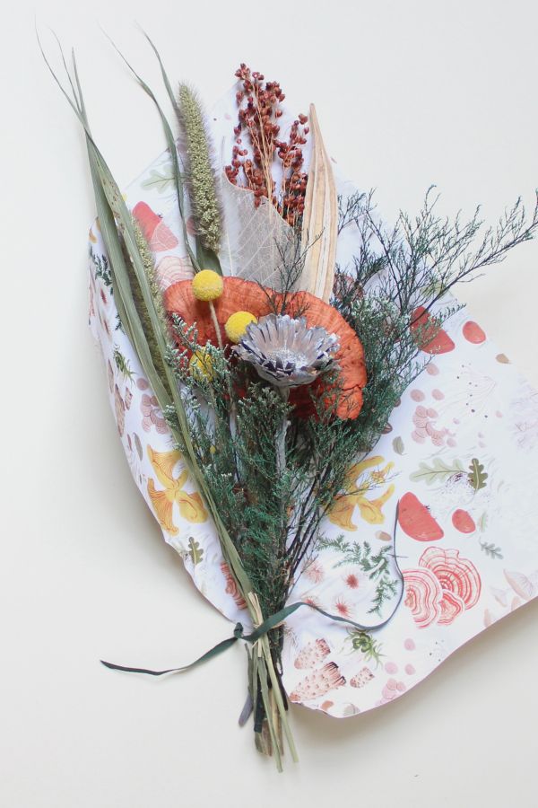 Slide View: 2: Roxanne’s Dried Flowers Mushroom Forager Bouquet