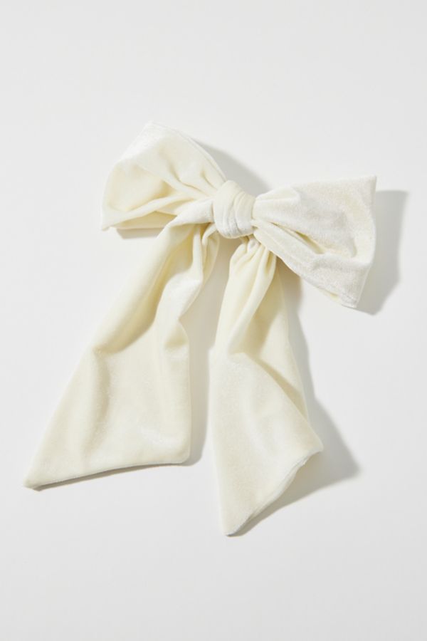 Slide View: 1: Large Velvet Hair Bow Clip