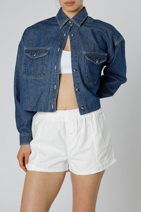 Slide View: 2: Rework Chambray Waist Crop 033