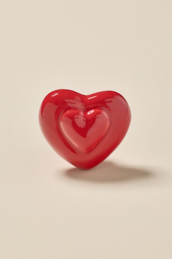 Slide View: 1: Heart Shape Ceramic Knob/Wall Hook