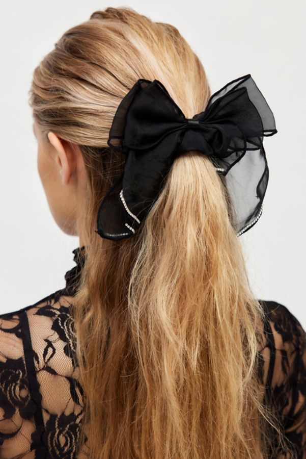 Slide View: 1: Rhinestone Bow Scrunchie