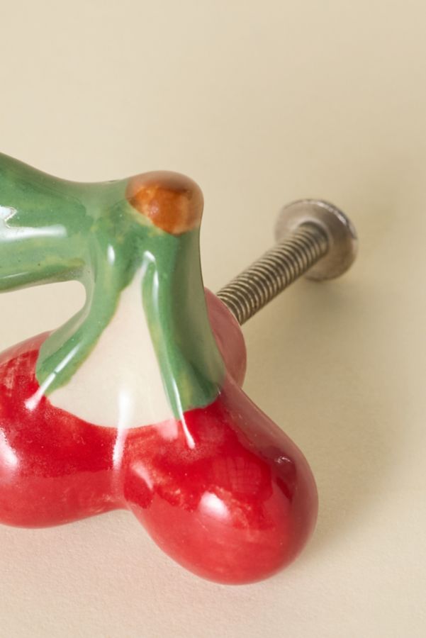 Slide View: 2: Cherry Stem Ceramic Knob/Wall Hook