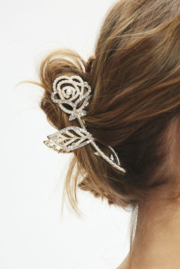 Slide View: 1: Rose Pearl Claw Clip