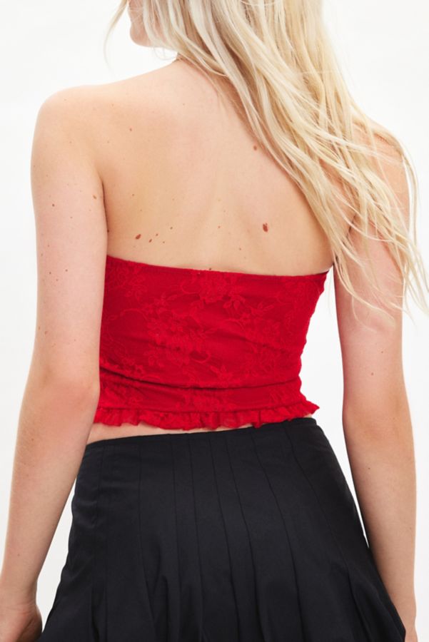 Slide View: 3: Urban Renewal Remnants Made In LA Ruched Lace Tube Top