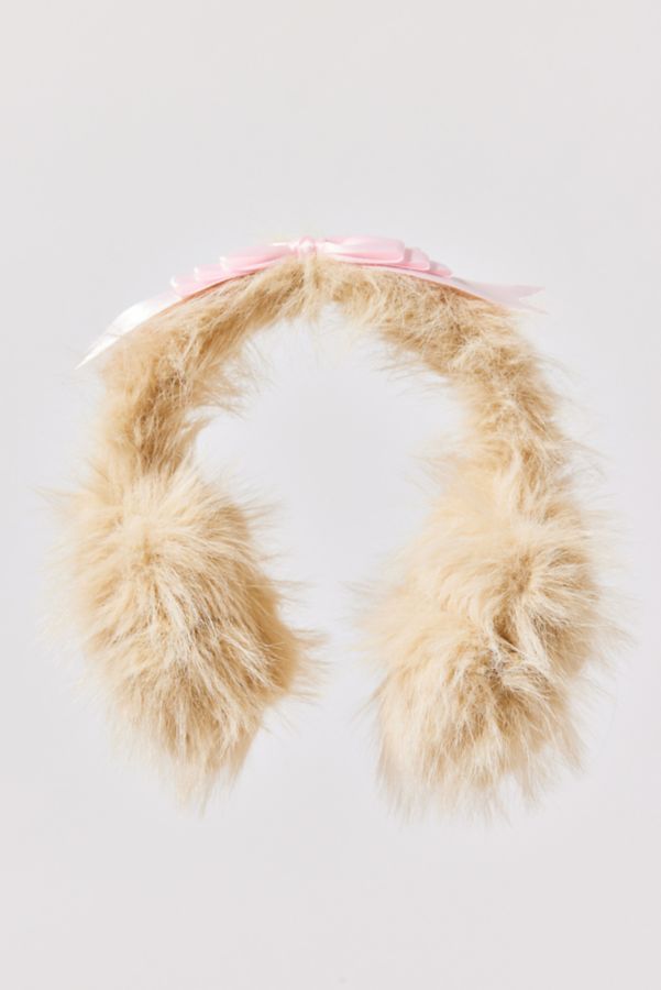 Slide View: 2: Faux Fur Bow Earmuffs