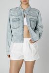 Thumbnail View 1: Rework Chambray Waist Crop Button Down Shirt 002