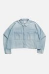 Thumbnail View 1: Rework Chambray Waist Crop Button Down Shirt 007