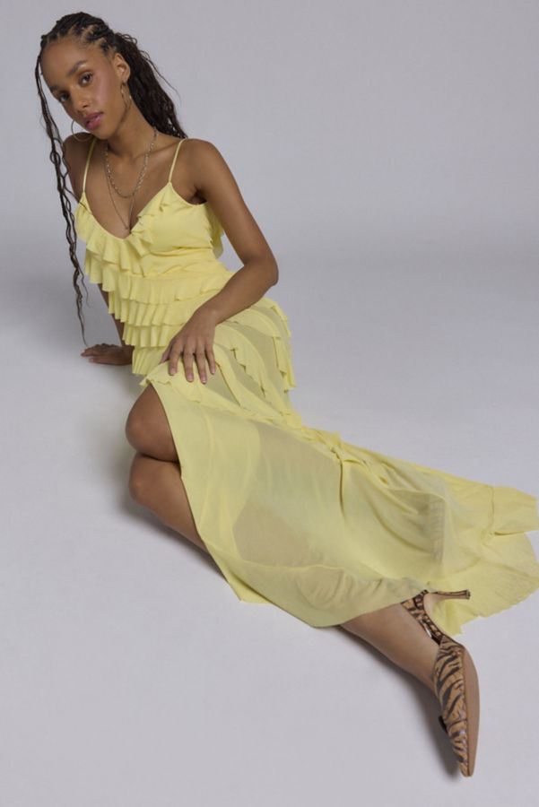 Slide View: 3: AFRM Vienna Asymmetric Ruffle Maxi Dress