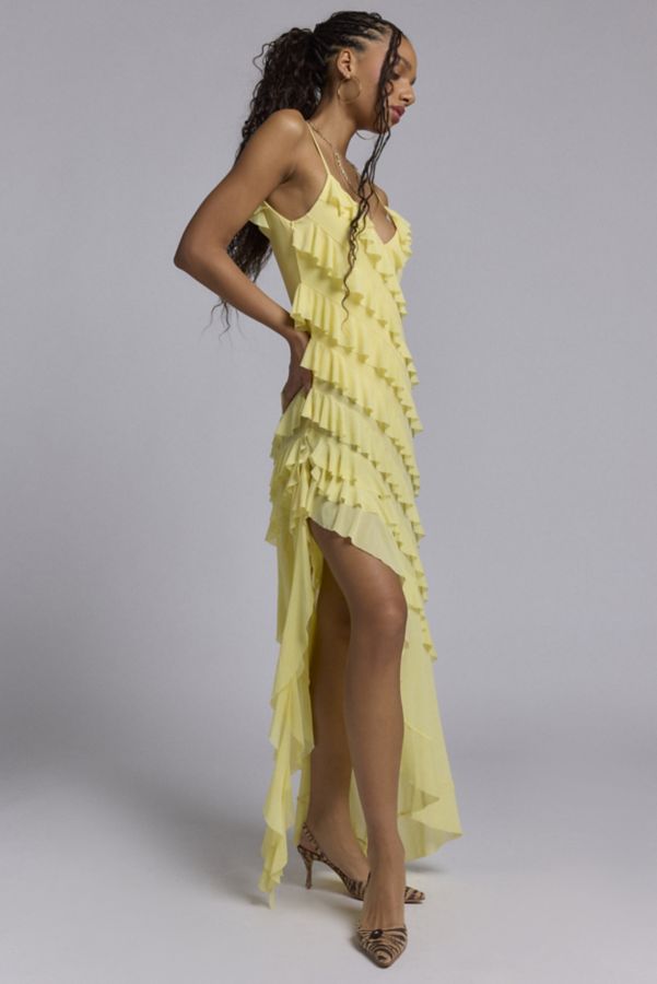 Slide View: 4: AFRM Vienna Asymmetric Ruffle Maxi Dress