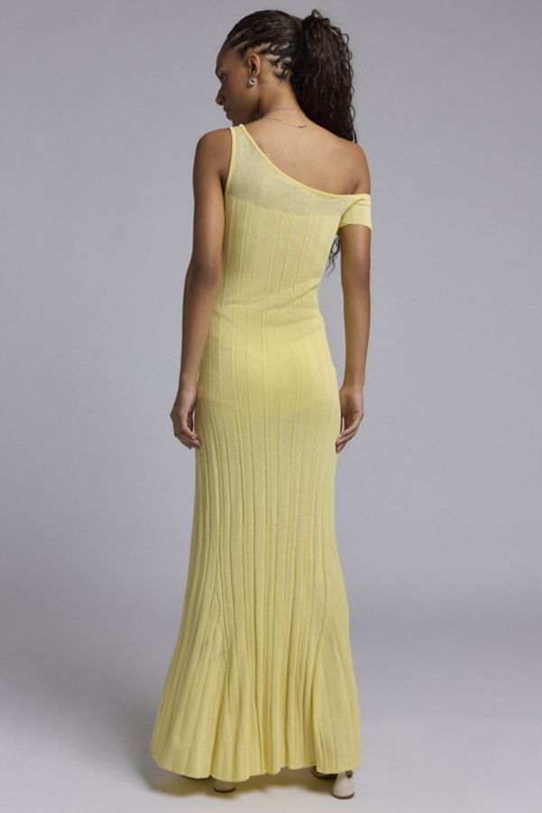 Slide View: 4: AFRM Hoda Sheer Asymmetric Sweater Maxi Dress