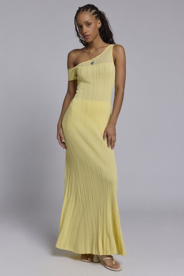 Slide View: 1: AFRM Hoda Sheer Asymmetric Sweater Maxi Dress