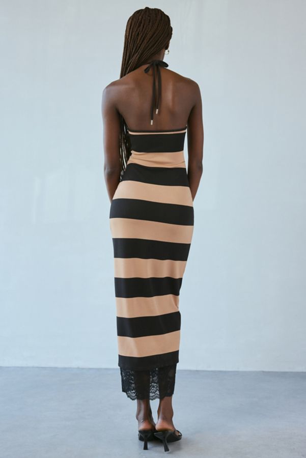 Slide View: 2: AFRM Ciela Lace Trim Halter Midi Dress