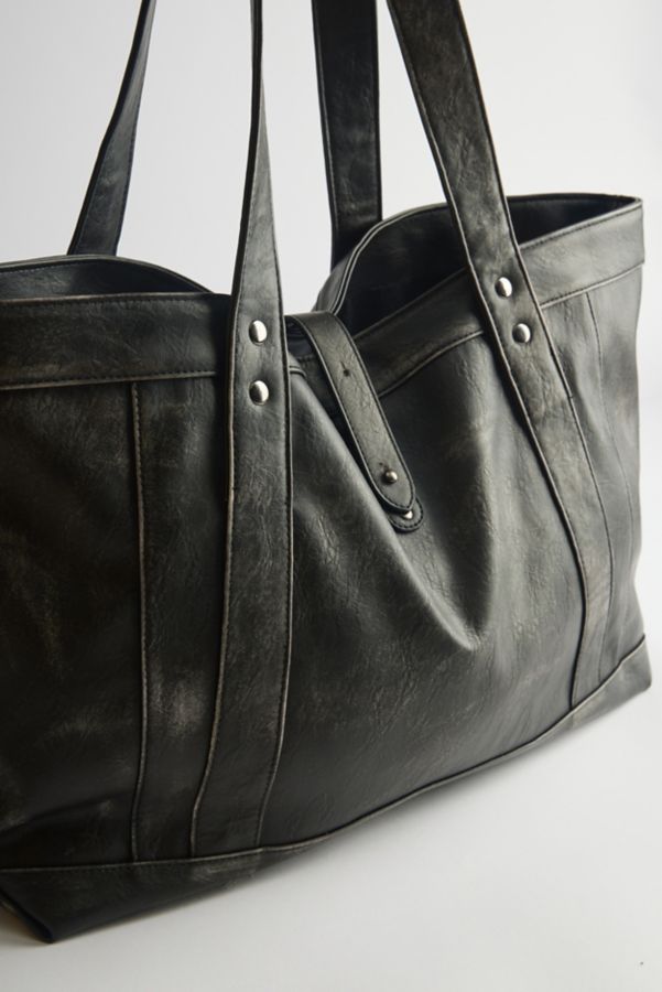 Slide View: 2: BDG Washed Faux Leather Tote Bag