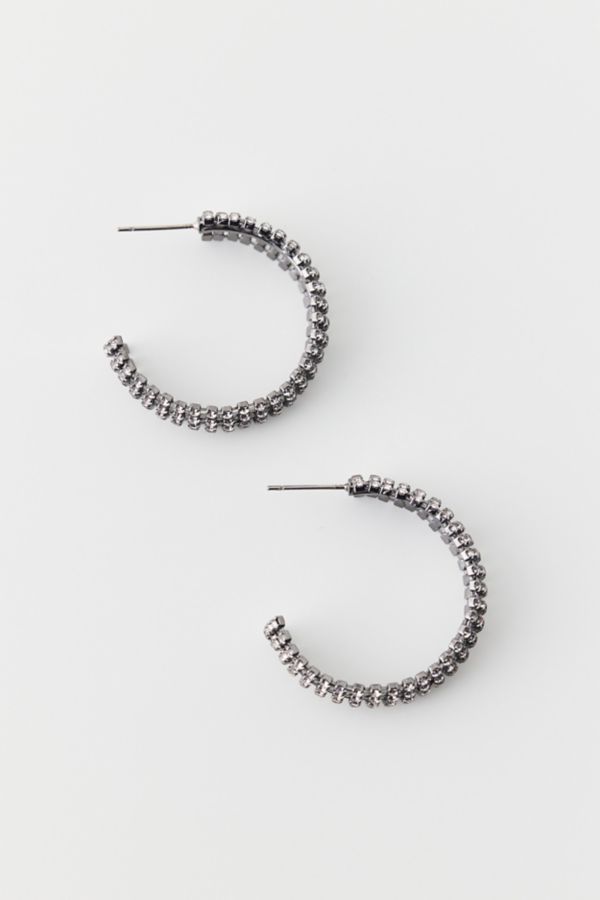 Slide View: 3: Boucles d'Oreilles Créoles Filet Strass