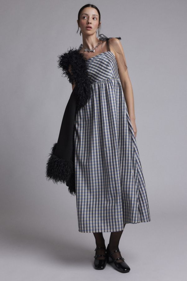 Slide View: 3: Sister Jane Cindy Check Bow Strap Midi Dress