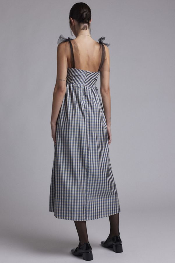 Slide View: 4: Sister Jane Cindy Check Bow Strap Midi Dress