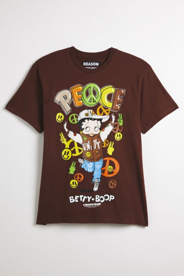 Slide View: 1: Betty Boop Peace Graphic Tee