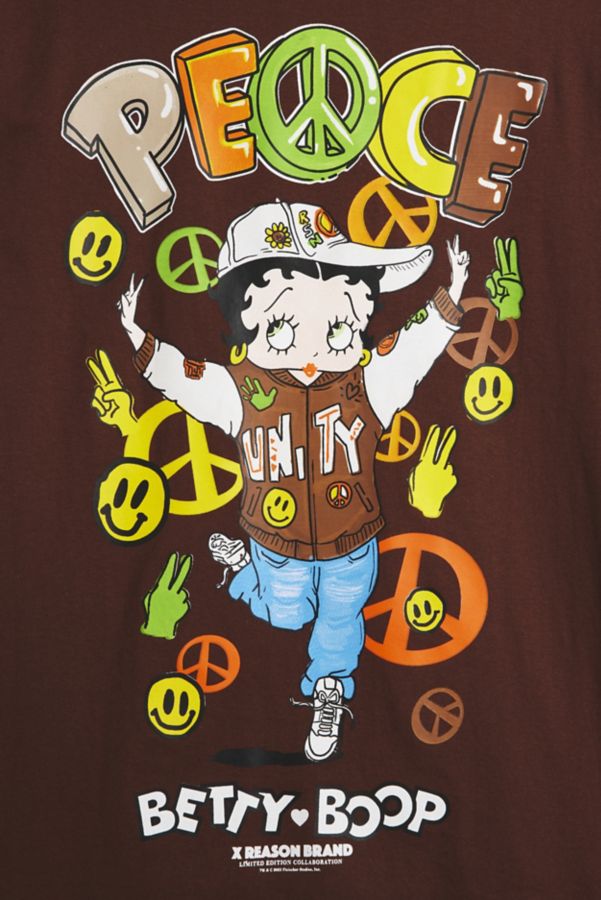 Slide View: 2: Betty Boop Peace Graphic Tee