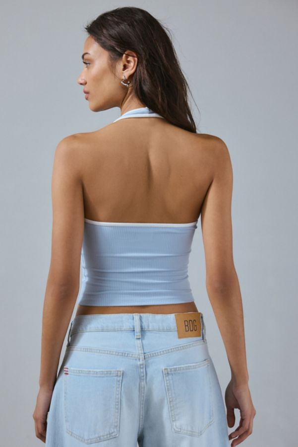 Slide View: 2: BDG Joanna Ribbed Knit Halter Top