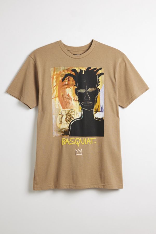 Slide View: 1: T-shirt graphique d'art autoportrait de Basquiat