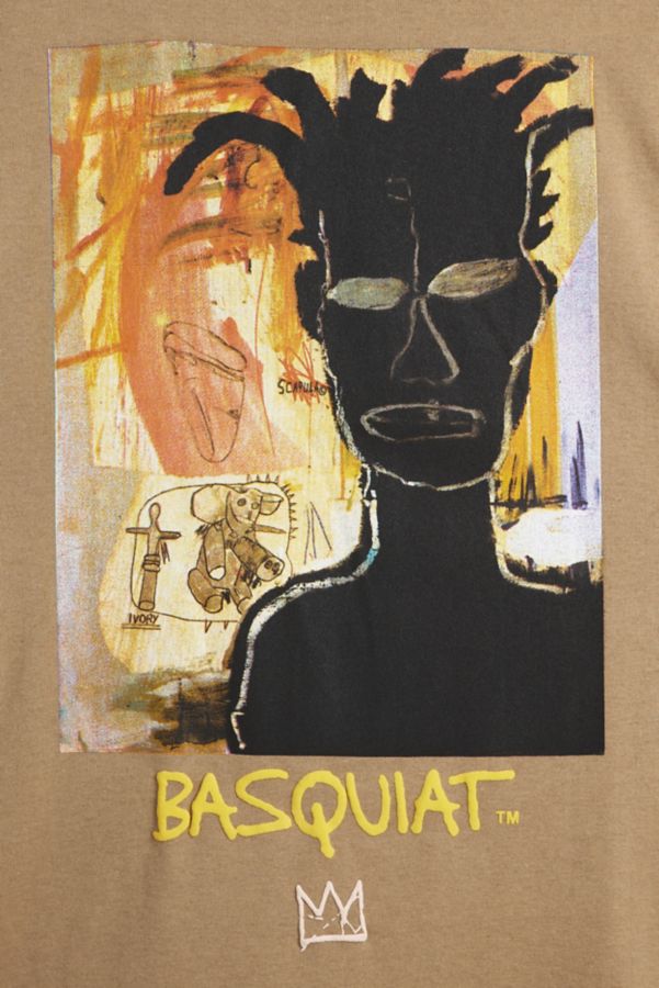 Slide View: 2: T-shirt graphique d'art autoportrait de Basquiat