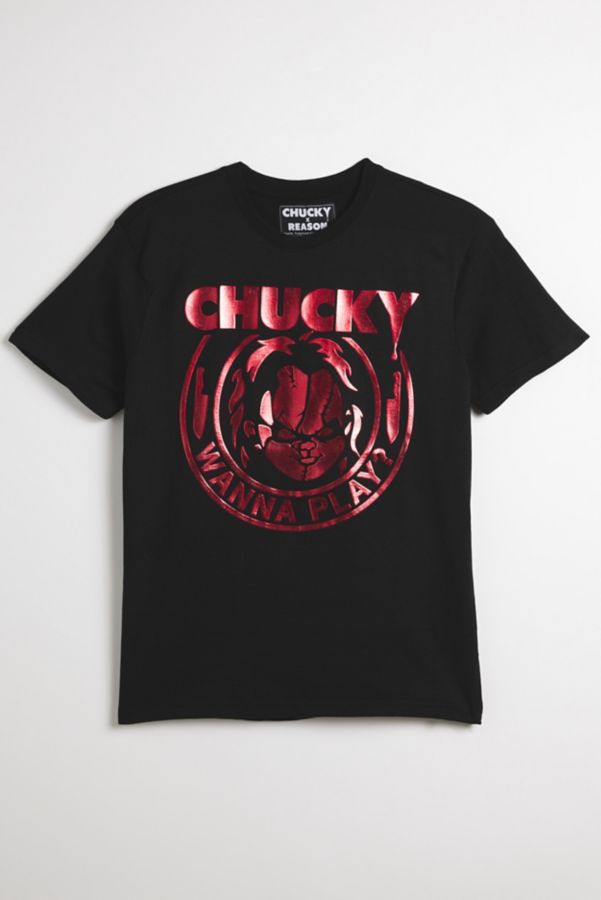 Slide View: 1: T-shirt Graphique Chucky Veux-Tu Jouer