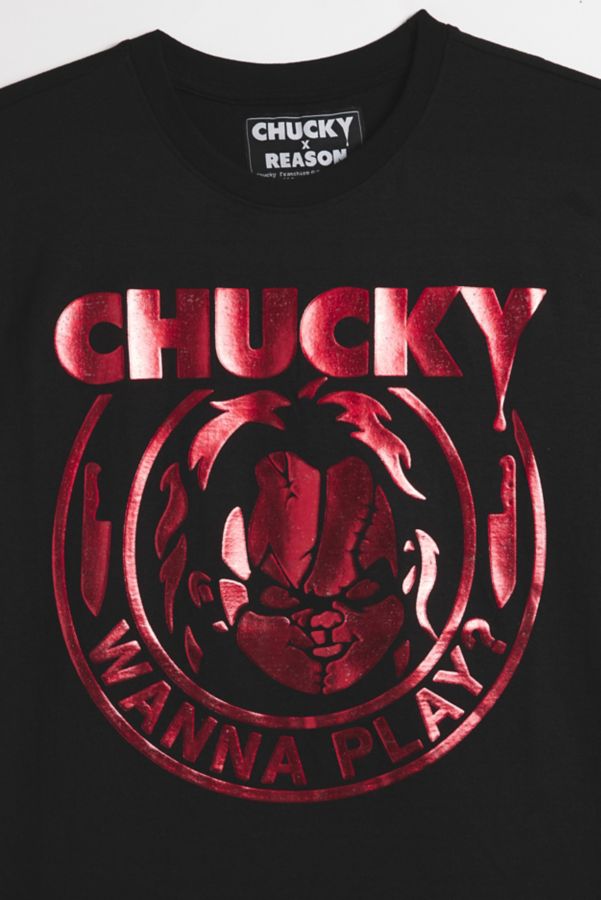 Slide View: 2: T-shirt Graphique Chucky Veux-Tu Jouer