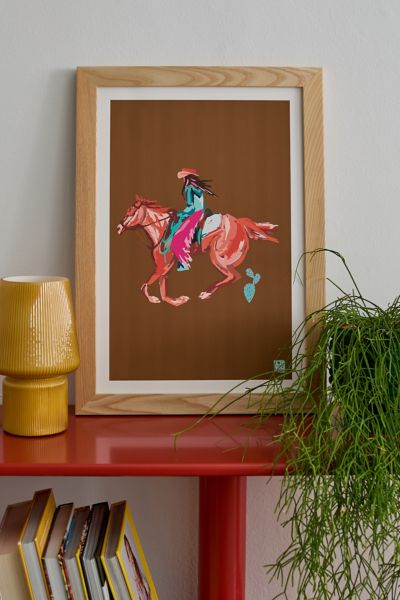 Tirzahlaneart Cowgirl On Horse Art Print