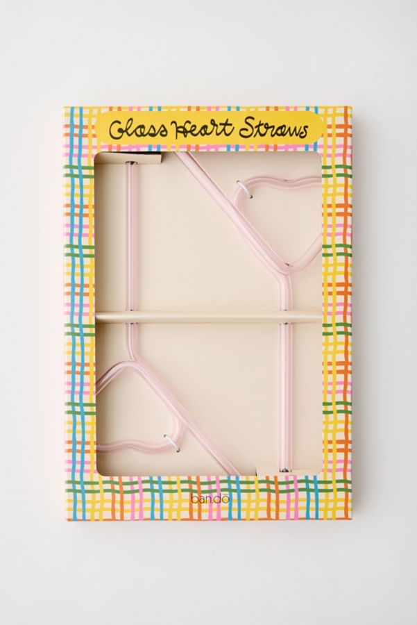 Slide View: 3: ban.do Heart Glass Straw Set