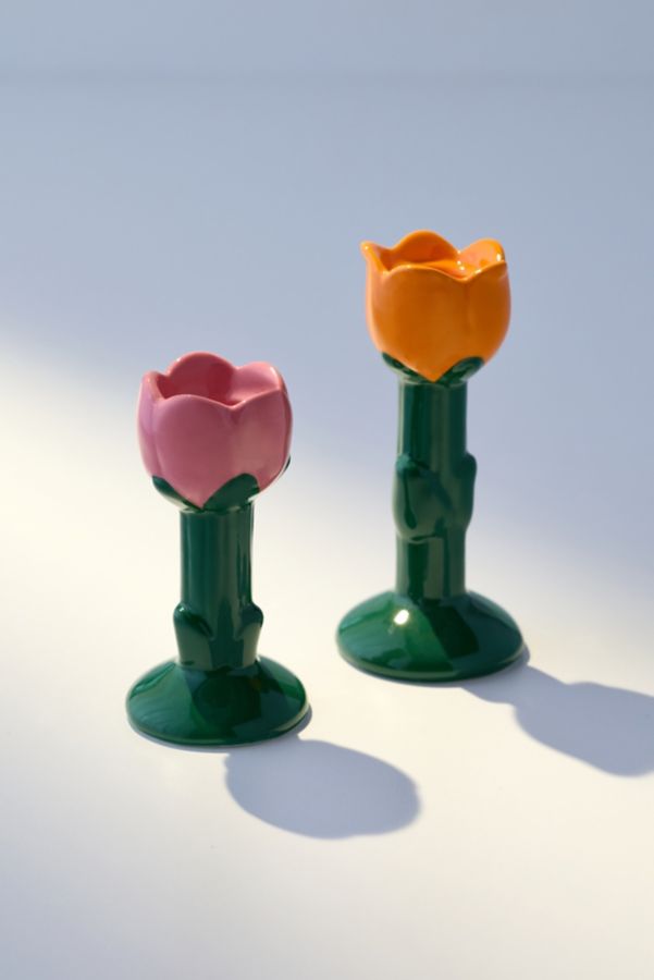 Slide View: 2: ban.do Tulip Taper Candle Holder - Set Of 2