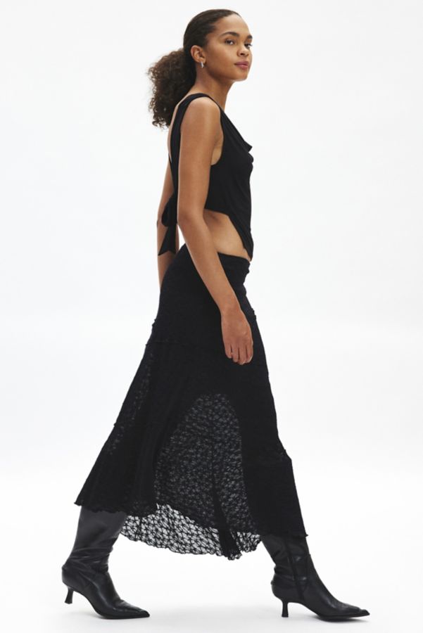 Slide View: 3: Silence + Noise Serene Asymmetric Lace Midi Skirt