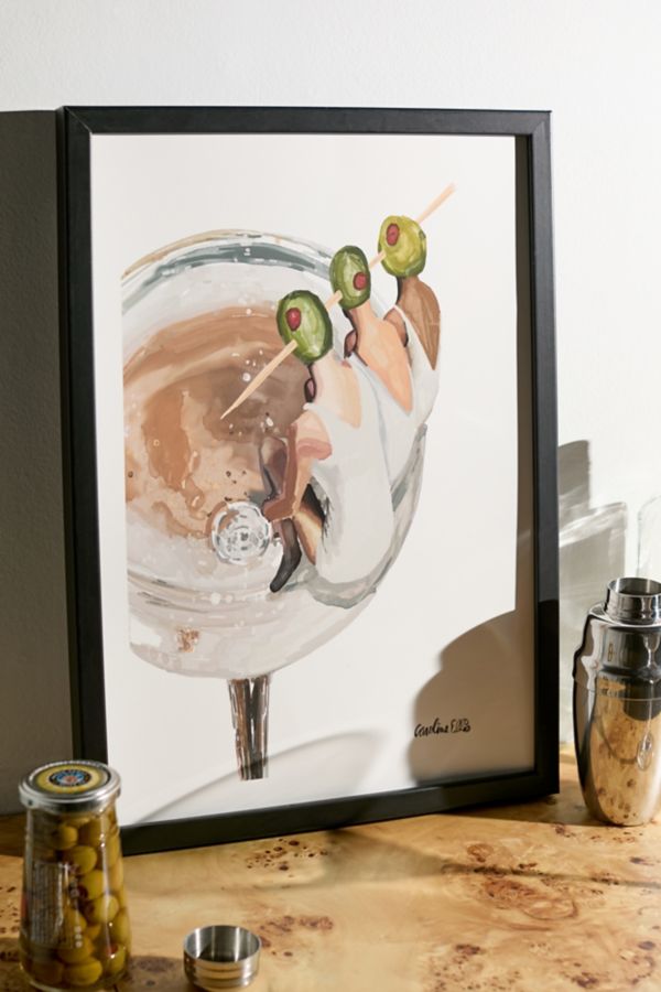 Slide View: 1: Caroline Ellis Art Poolside Martini Art Print