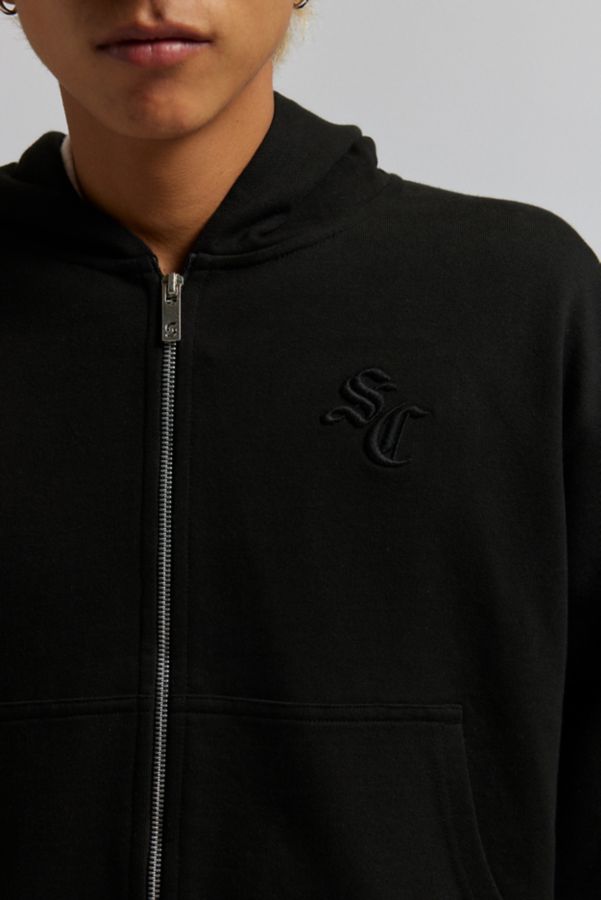 Slide View: 4: Standard Cloth Gauntlet Full Zip Hoodie Sweatshirt