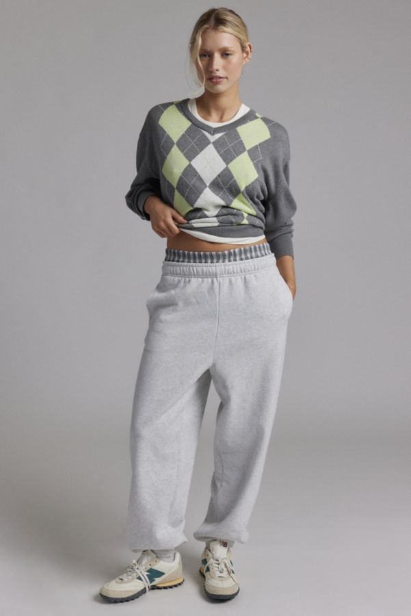 Slide View: 1: BDG Tashi Argyle Oversized V-Neck Sweater