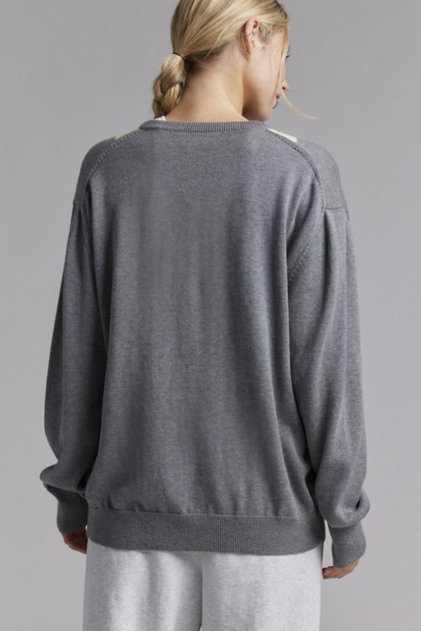 Slide View: 4: BDG Tashi Argyle Oversized V-Neck Sweater