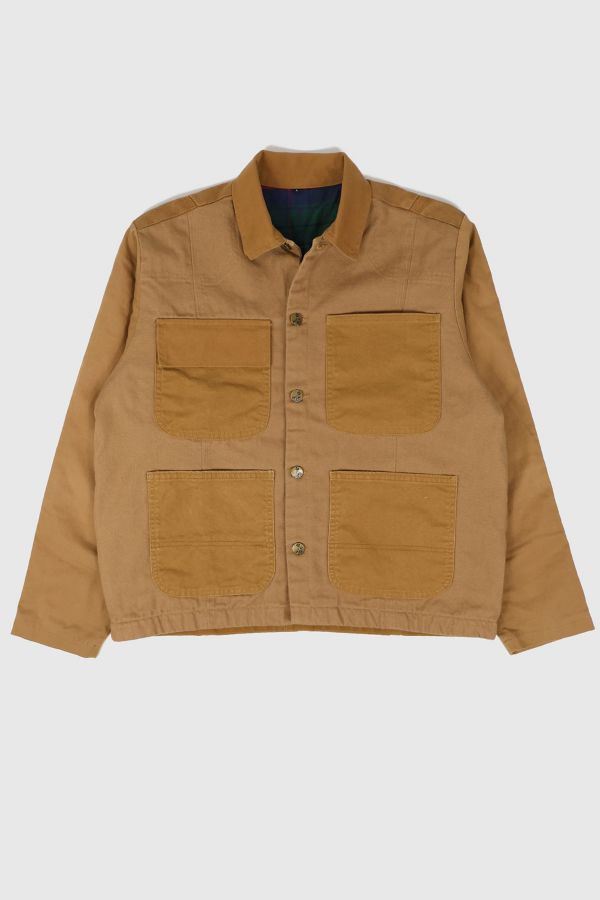 Slide View: 1: Reworked Workwear Button-Down Jacket 01