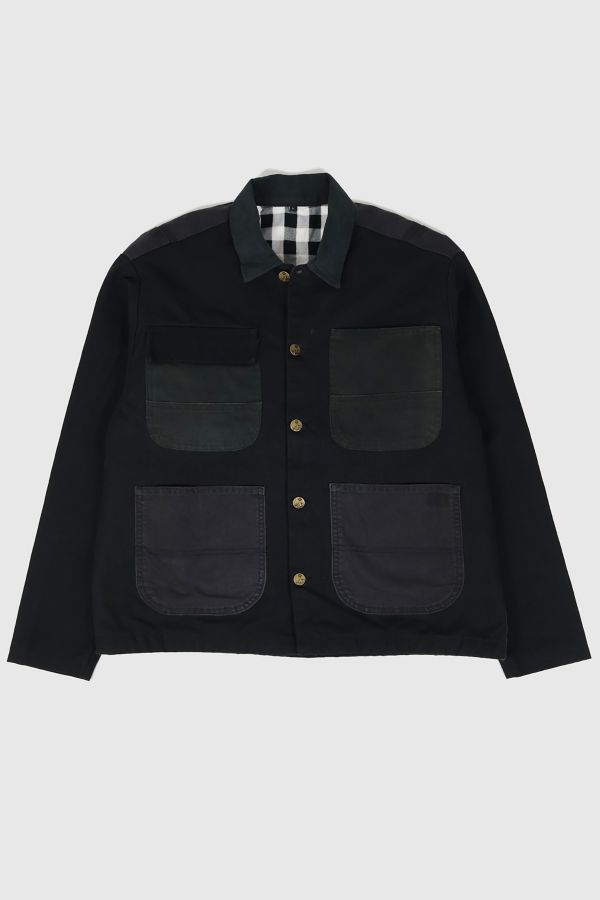 Slide View: 1: Reworked Workwear Button-Down Jacket 04