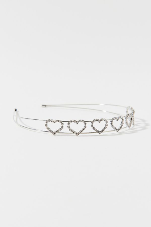 Slide View: 3: Rhinestone Heart Headband