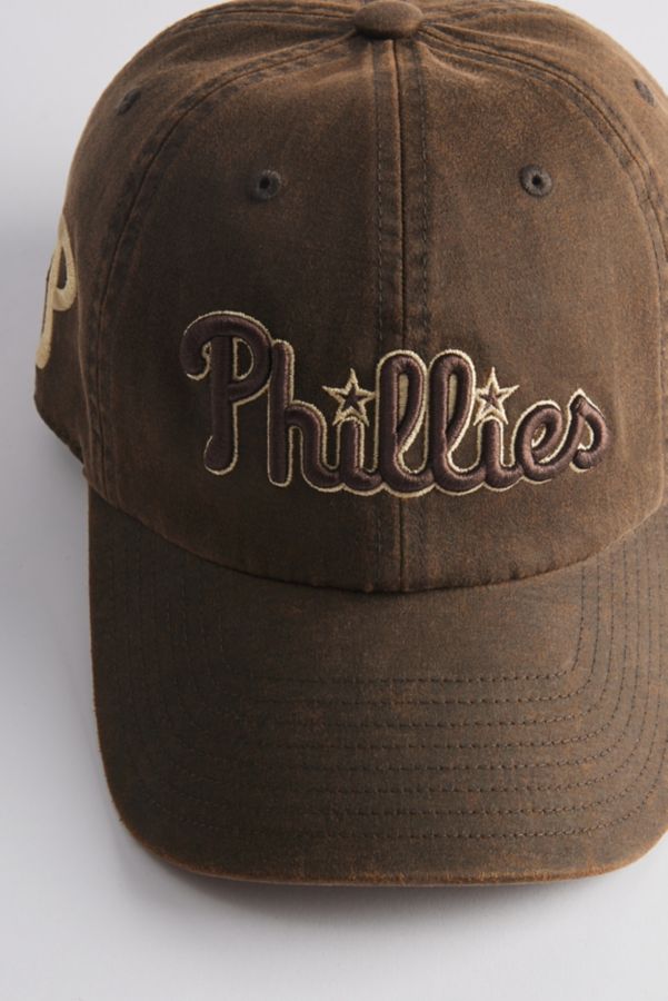 Slide View: 2: Mitchell & Ness Philadelphia Phillies Leather Dad Hat