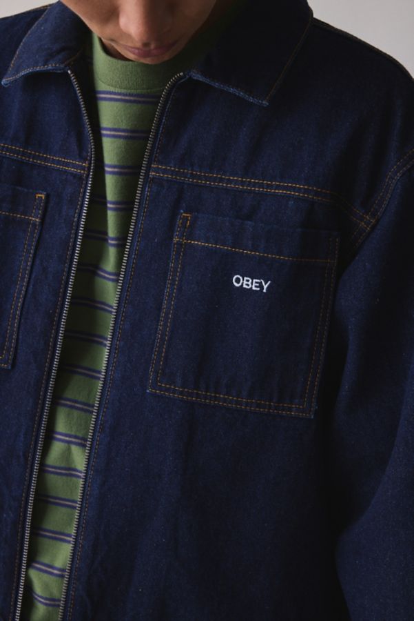 Slide View: 4: OBEY Icon Hardwork Zip-Up Denim Jacket